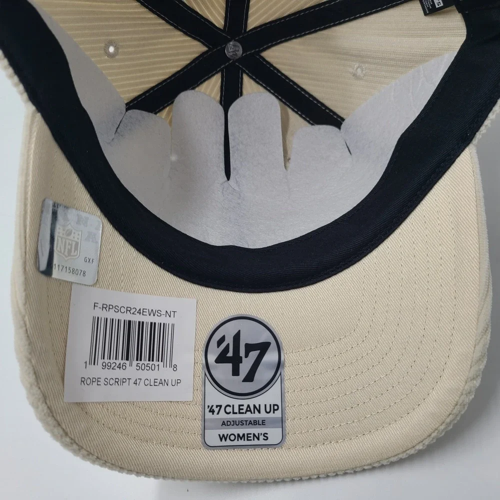 Women‎ Philadelphia Eagles Hat Strapback 47 Brand Clean Up Beige Green Corduroy